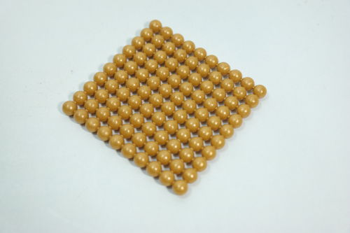 1 Golden Bead Square of 100, Plastic Beads