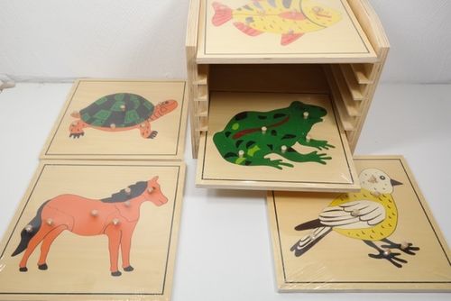 5 puzzles d animaux avec une boite