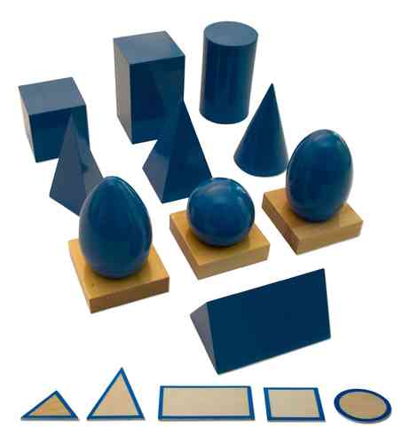 Geometric Solids - 10 Solids, 5 Bases and 3 Stands in a Box